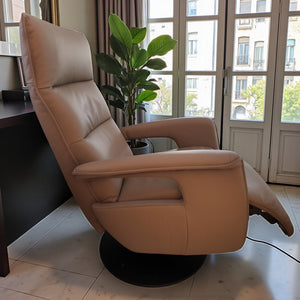 Relaxsessel Lari - Leder Taupe & Motorisch