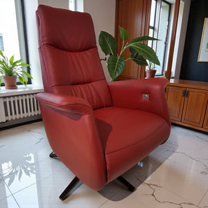 Relaxsessel Luca - Leder Rot & Aufstehhilfe