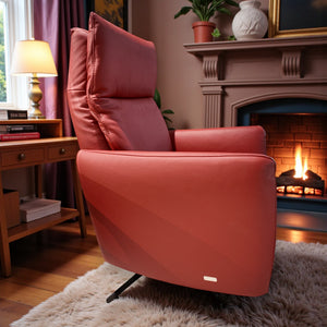 Relaxsessel Luca - Leder Rot & Manuell (Gr. S)