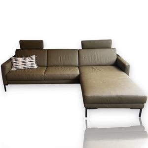 Lounge Sofa Momo – Echtleder in Olive